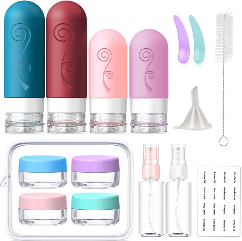 vodvob 16 Pack Travel Bottles Set for Toiletries, TSA Approved Travel Containers Leak Proof Silicone Squeezable Travel Accessories 2oz 3oz for Shampoo Conditioner Lotion Body Wash (BPA Free) (Green) - Image 2